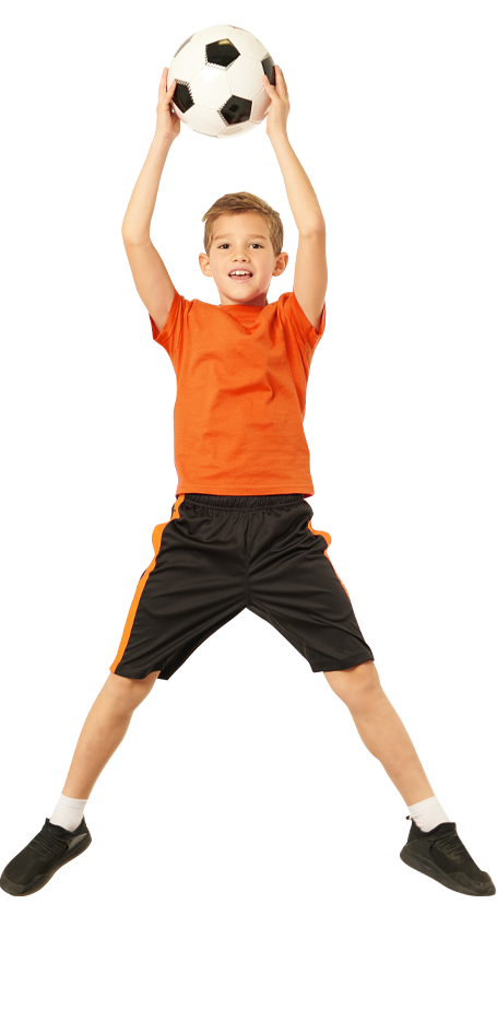 Young boy with football